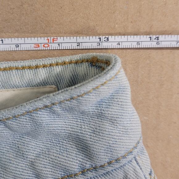 PacSun Mom Jeans High Waisted Light Wash Distressed Size 25 Raw Hem - Picture 7 of 8
